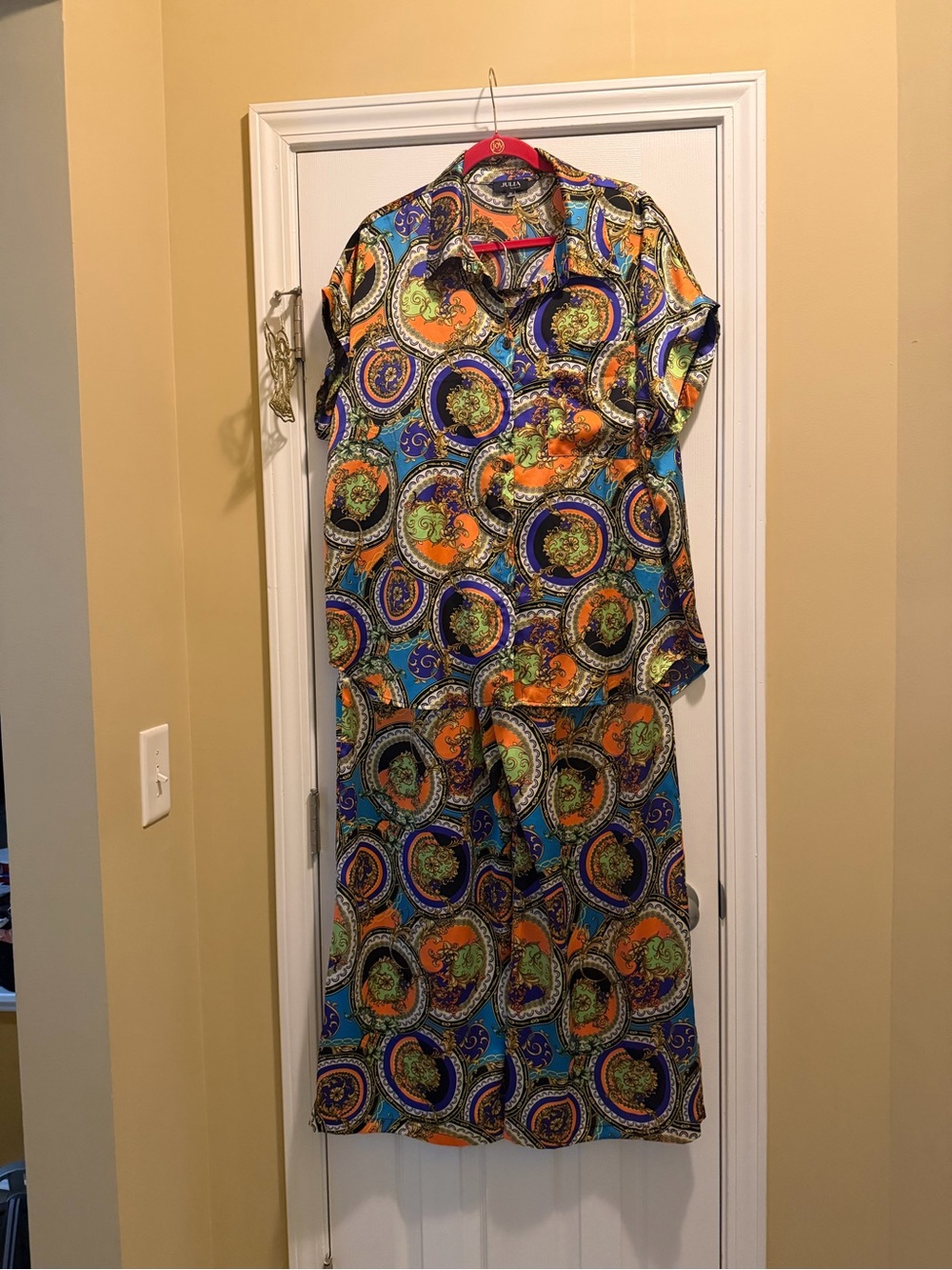 Pants set Colorful Paisley Two-Piece Set - Vibrant Blue & Orange - Picture 3 of 16